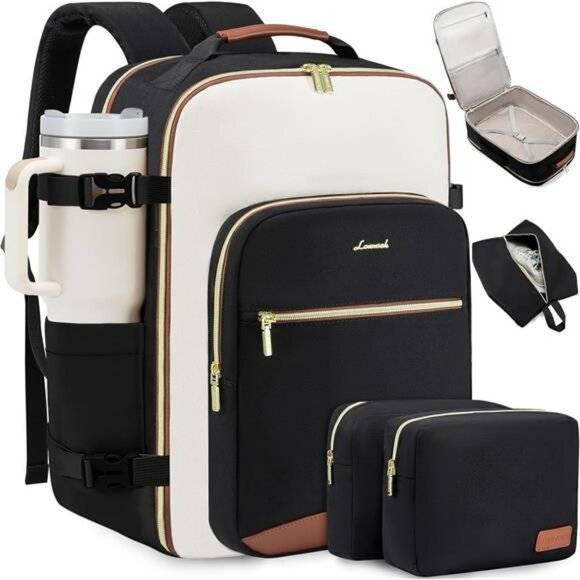 Large Travel Backpack 40L Airline Approved Bag with Packing Cubes Waterproof - Picture 1 of 7